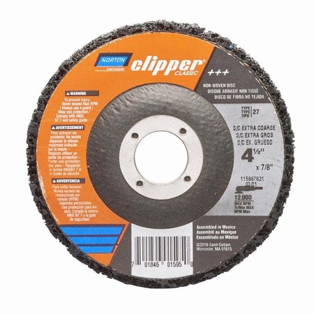 NORTON ABRASIVES 4-1/2 in. D X 7/8 in. Silicon Carbide Clipper Classic Disc 1 each 70184601595